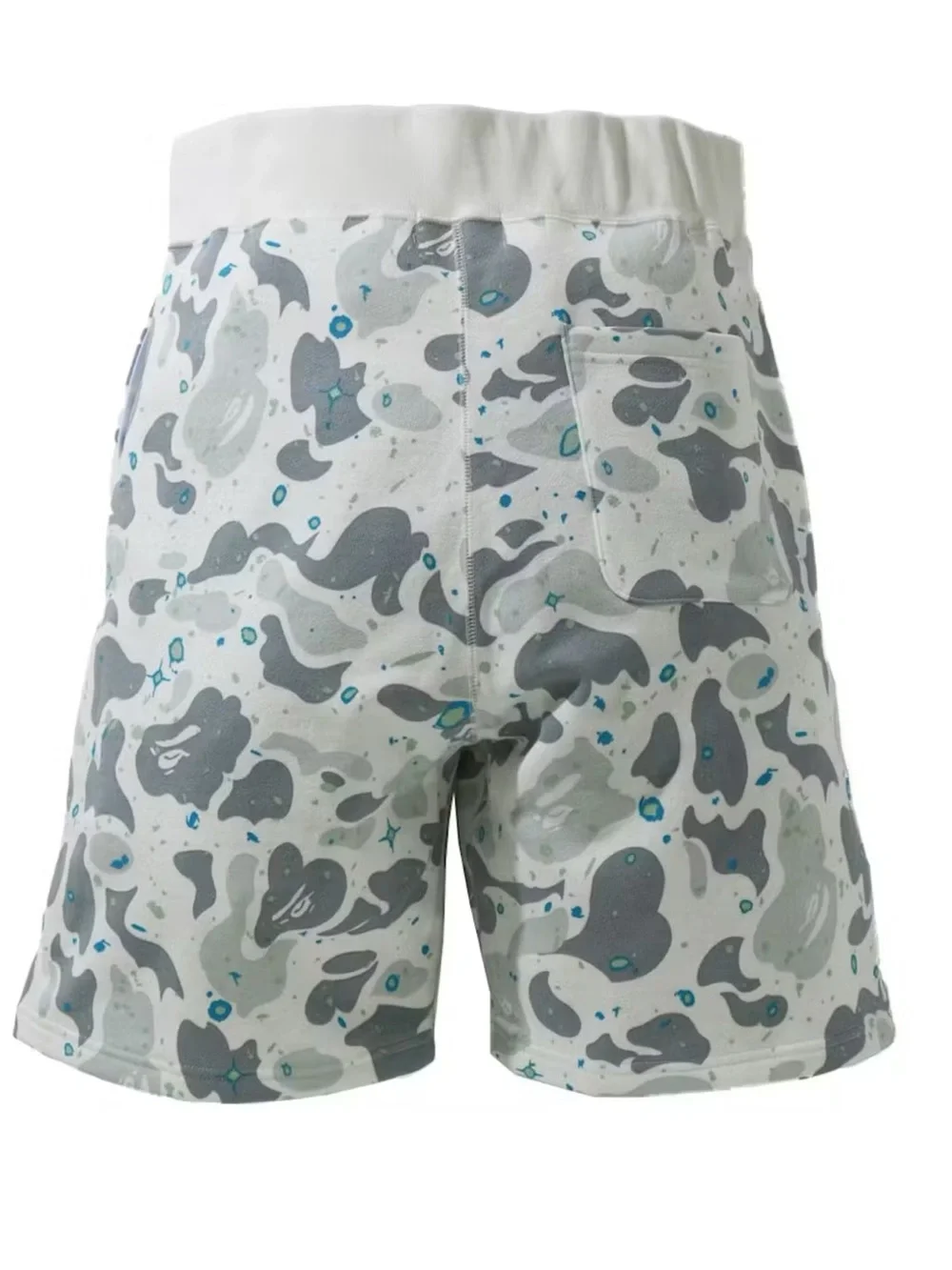 BAPE Color Camo Shark Sweat Shorts White/Gray Size Medium NWT